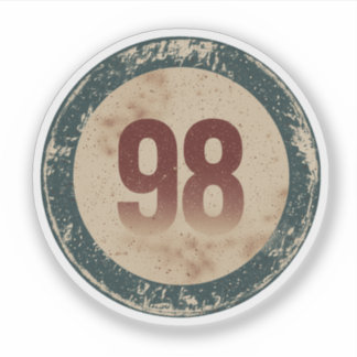 Vintage Distressed Number 98 Sticker