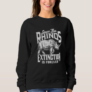 Vintage Distressed Save The Rhinos Extinction Is F Trui