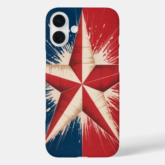 Vintage Distressed Star Americana Flag Phone Case (Achterkant)