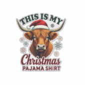 Vintage Dit Is Mijn Kerst Pyjamashirt Hoogland Sticker (Voorkant)