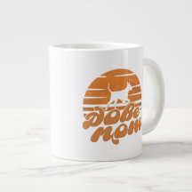 Vintage Dobe Moeder Zonsondergang Hond Kunst