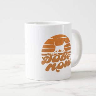 Vintage Dobe Moeder Zonsondergang Hond Kunst Grote Koffiekop