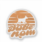 Vintage Dobe Moeder Zonsondergang Hond Kunst Sticker (Voorkant)