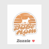 Vintage Dobe Mom Sunset Dog Art Sticker (Vel)