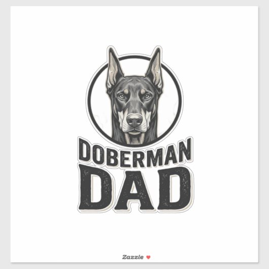 Vintage Dobermann Vader Gravure Hond Liefhebber De Sticker (Vel)