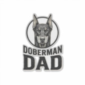 Vintage Dobermann Vader Gravure Hond Liefhebber De Sticker (Voorkant)