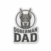 Vintage Dobermann Vader Gravure Hond Liefhebber On Sticker (Voorkant)