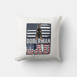 Vintage Dobermann Vader Patriottisch Hond Shirt On Kussen