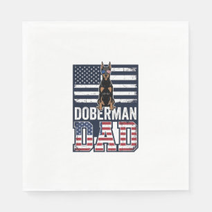 Vintage Dobermann Vader Patriottisch Hond Shirt On Servet