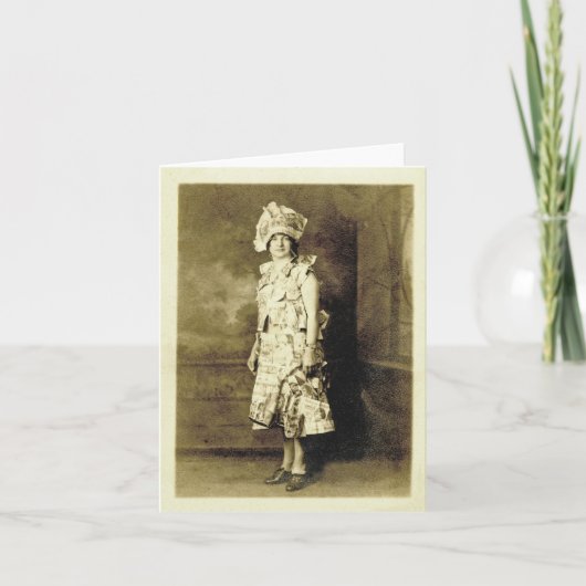Vintage document kleding en pet notecard kaart (Voorkant)