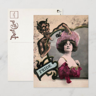 Vintage Dodelijke Sin Pride Briefkaart