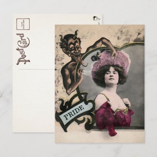 Vintage Dodelijke Sin Pride Briefkaart (Voorkant / Achterkant)