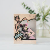 Vintage Dodly Sin Greed Briefkaart (Staand voorkant)