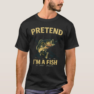 Vintage Doe alsof ik een vis ben Grappige vissen v T-shirt