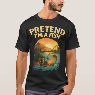 Vintage Doe alsof ik een vis ben Grappige vissen v T-shirt