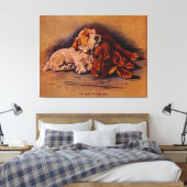 "Vintage Dog Artist, Lucy Dawson" Canvas Afdruk (Insitu (Slaapkamer))