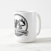 Vintage Dog Camping - Campfire Companion Retro Koffiemok (Voorkant rechts)