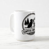 Vintage Dog Camping - Campfire Companion Retro Koffiemok (Voorkant links)