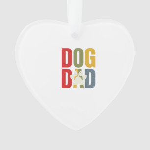 Vintage Dog Dad Pootafdruk Retro Typography T-shir Ornament