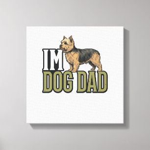 Vintage Dog Dad Terrier Graveer Shirt Ontwerp_1 Canvas Afdruk