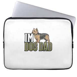 Vintage Dog Dad Terrier Graveer Shirt Ontwerp_1 Laptop Sleeve