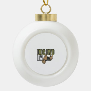 Vintage Dog Dad Terrier Graveren Shirt Ontwerp_1 Keramische Bal Ornament