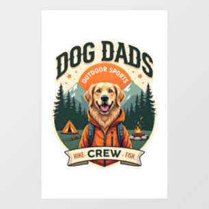 Vintage Dog Dads Outdoor Sports Crew Goud Retrie Raamsticker