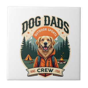 Vintage Dog Dads Outdoor Sports Crew Goud Retrie Tegeltje