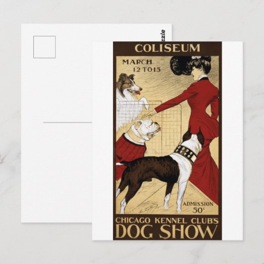 Vintage Dog Show Chicago Briefkaart (Voorkant / Achterkant)
