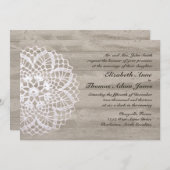 Vintage Doily & Barn Wood Weddenschap Kaart (Voorkant / Achterkant)