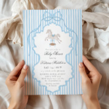 Vintage Doily Rocking Horse Boy Baby Shower