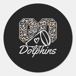 Vintage Dolfijnen Terug naar School Srit Ronde Sticker