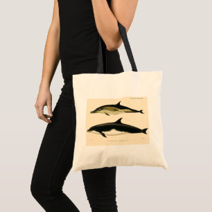 Vintage dolfijnen, zeezoogdieren dieren  tote bag