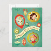 Vintage Doll van Kerstmis en het Briefkaart van (Voorkant / Achterkant)