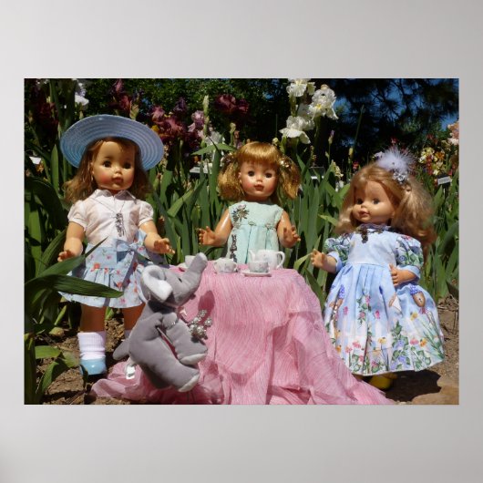 Vintage Dolls Elegant Tea Party Poster (Voorkant)