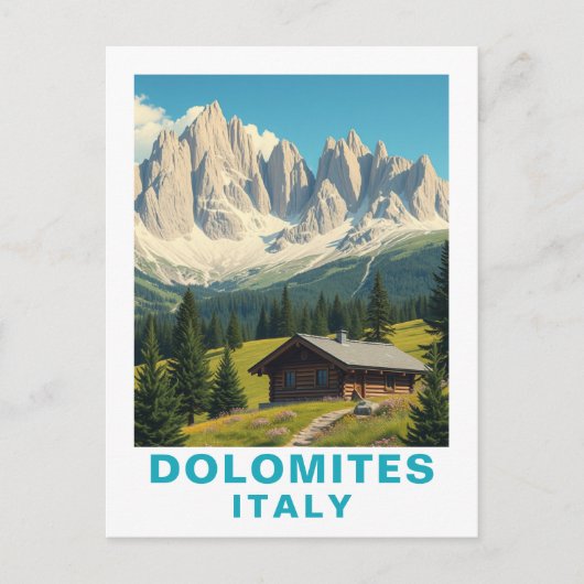Vintage Dolomites Italy Travel Postcard Briefkaart (Voorkant)