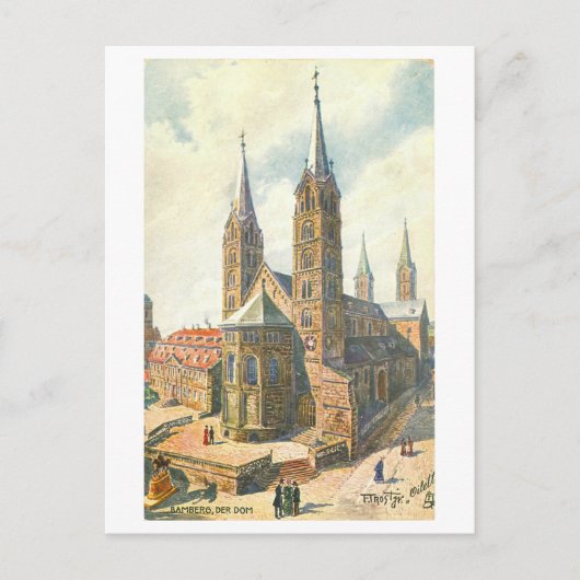 Vintage Dom/Cathedral in Bamberg, Germany Briefkaart (Voorkant)