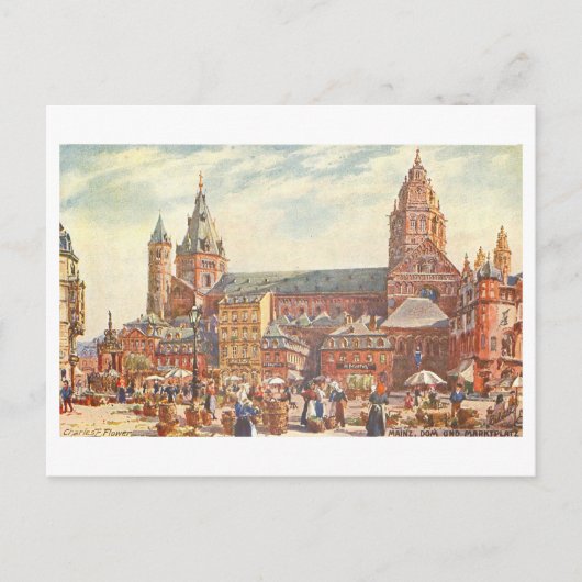 Vintage Dom/Cathedral Mainz Germany Briefkaart (Voorkant)