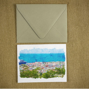 Vintage Dominica Caraïbisch Eiland Panorama Uitzic Briefkaart