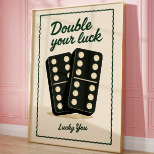 Vintage Domino Retro Spel Muur Kunst Poster