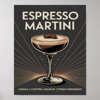 Vintage donkerbruine Art Deco Espresso Martini