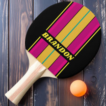 Vintage donkere 80s bordstrepen met naam
