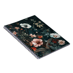 Vintage Donkere Academia Wilde Bloem Botanisch Notitieboek