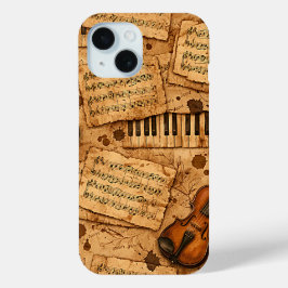 Vintage Donkere Academische Esthetische Patronen iPhone 15 Case