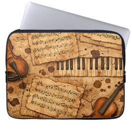 Vintage Donkere Academische Esthetische Patronen Laptop Sleeve