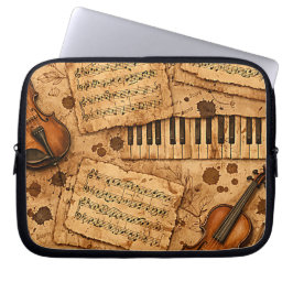 Vintage Donkere Academische Esthetische Patronen Laptop Sleeve