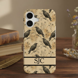 Vintage Donkere Academische Raaf iPhone 16 Hoesje