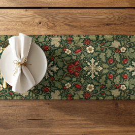Vintage donkere bloem William morris gotisch Korte Tafelloper