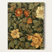 Vintage Donkere Bloem William Morris Monogram Planner (Achterkant)