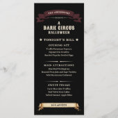 Vintage donkere circus Halloween-feest Menu (Voorkant)